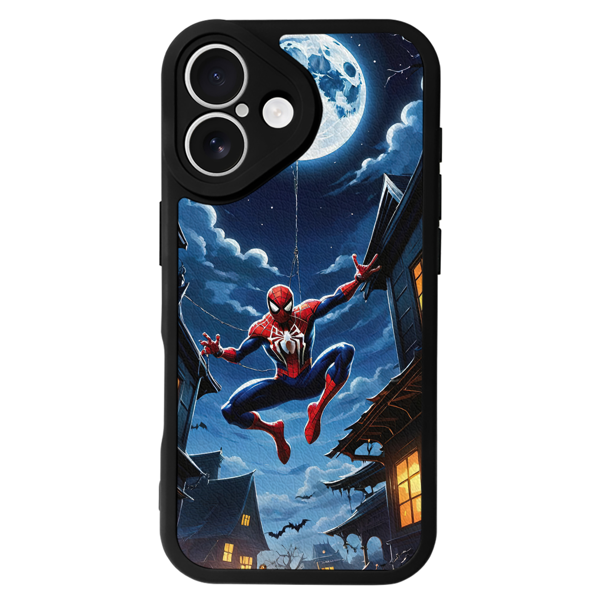 （画像用） Spider Man スパイダーマン 【iPhone 16シリーズ対応】シリコンスマホケース（レザー調） 材質：シリコン